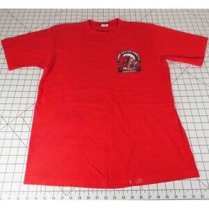 VTG A Boy Named Sioux's Bar Grill T-Shirt Size L Red Indian *READ*